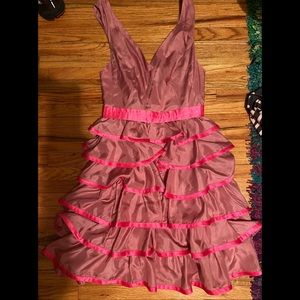 Meghan LA 100% Silk Ruffled Dress